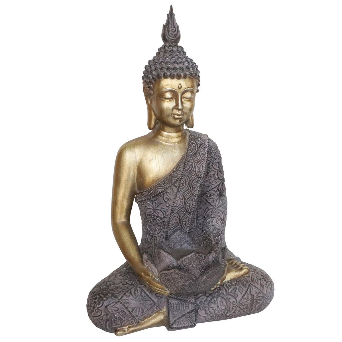 JUST HOME COLLECTION - Buda Gris Sentado Portavela 42cm