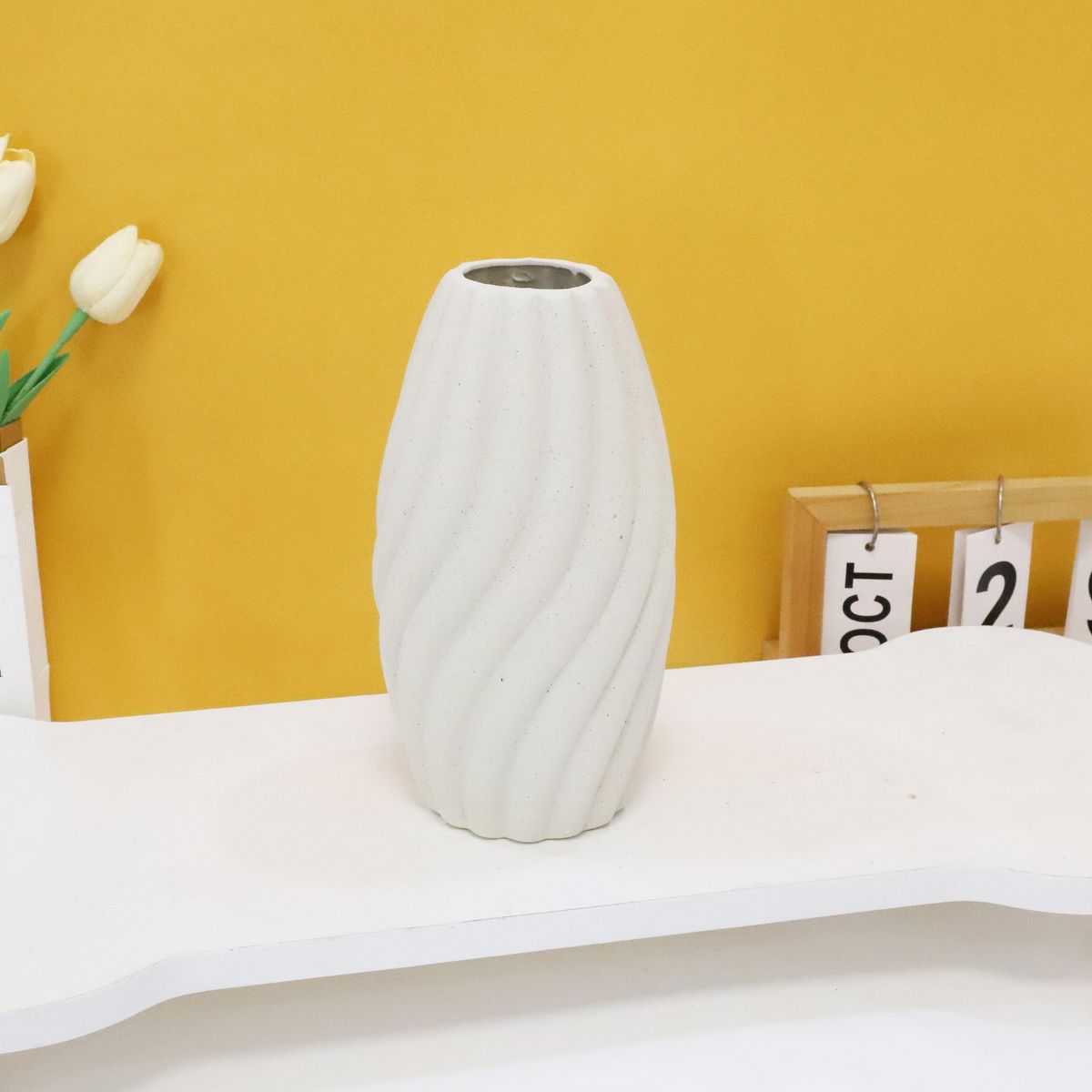 JUST HOME COLLECTION - Florero de Cerámica Blanco 21cm