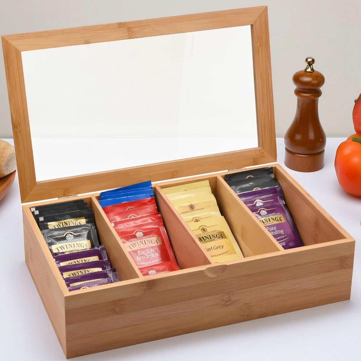 JUST HOME COLLECTION - Caja de Té Bambú 33.5x20x9cm