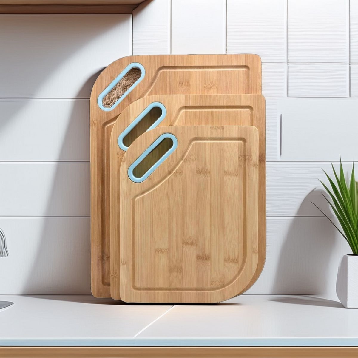 JUST HOME COLLECTION - Set 3 Tablas de Picar de Bambú