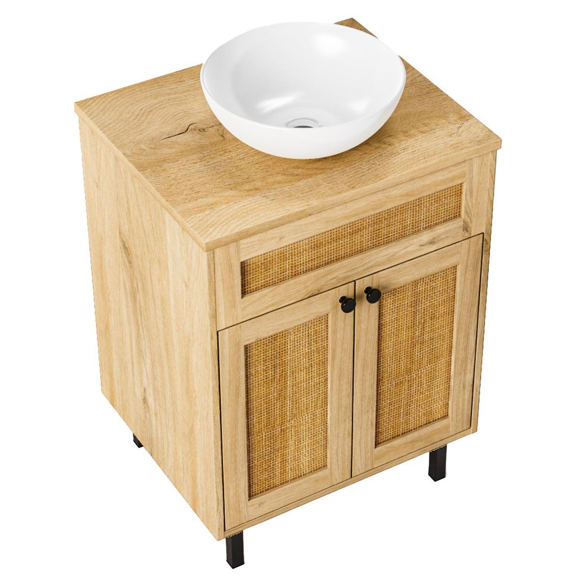 SENSI DACQUA -  Etna Madera; Negro Mate; Blanco 60x82.5x46 cm