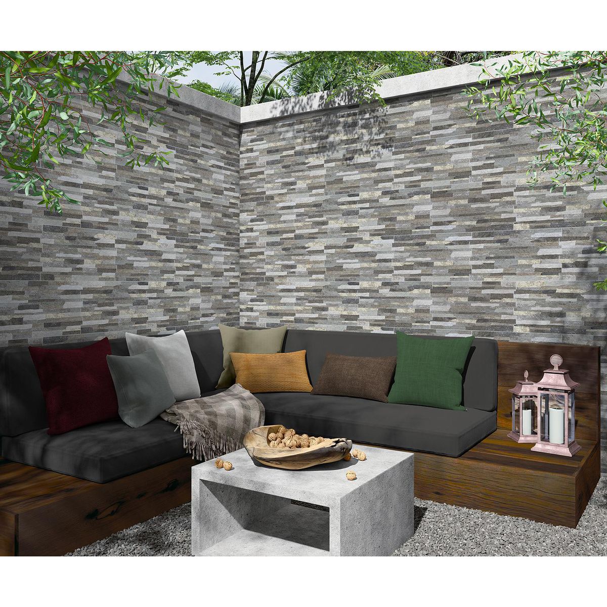 HOLZTEK - Fachaleta Filito 31x54 cm Mix Gris 1.51 m2