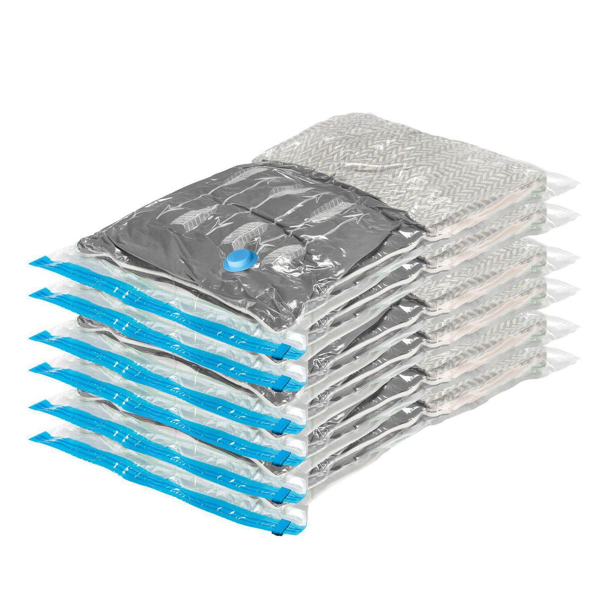 JUST HOME COLLECTION - Set 6 Bolsa Ahorra Espacio Transparente