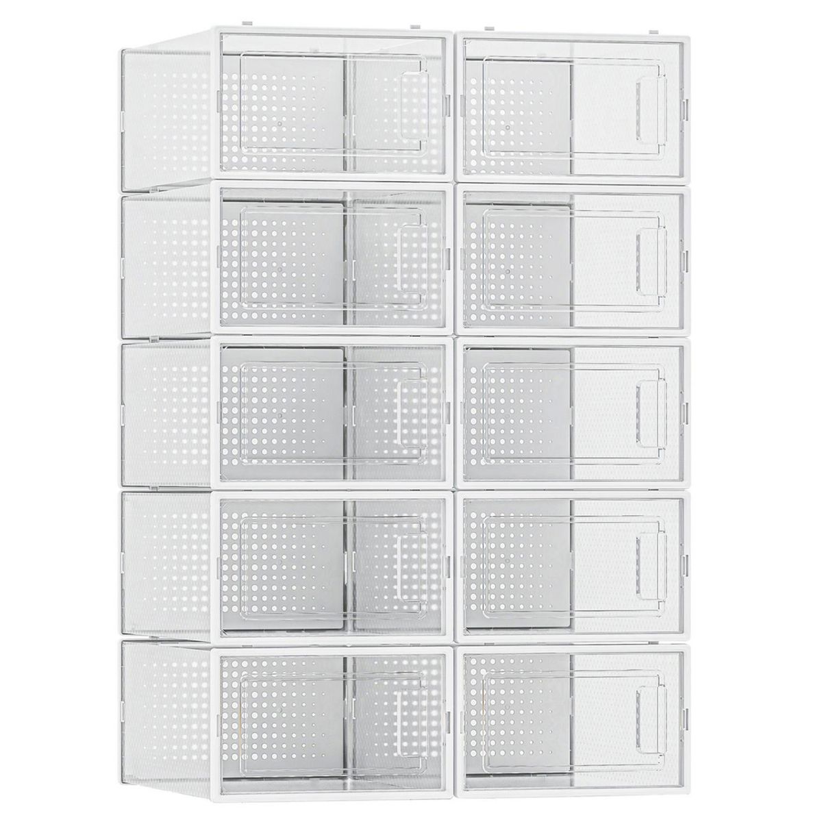 JUST HOME COLLECTION - Set x 10 Cajas Plásticas Organizadoras para Zapatos Apilables