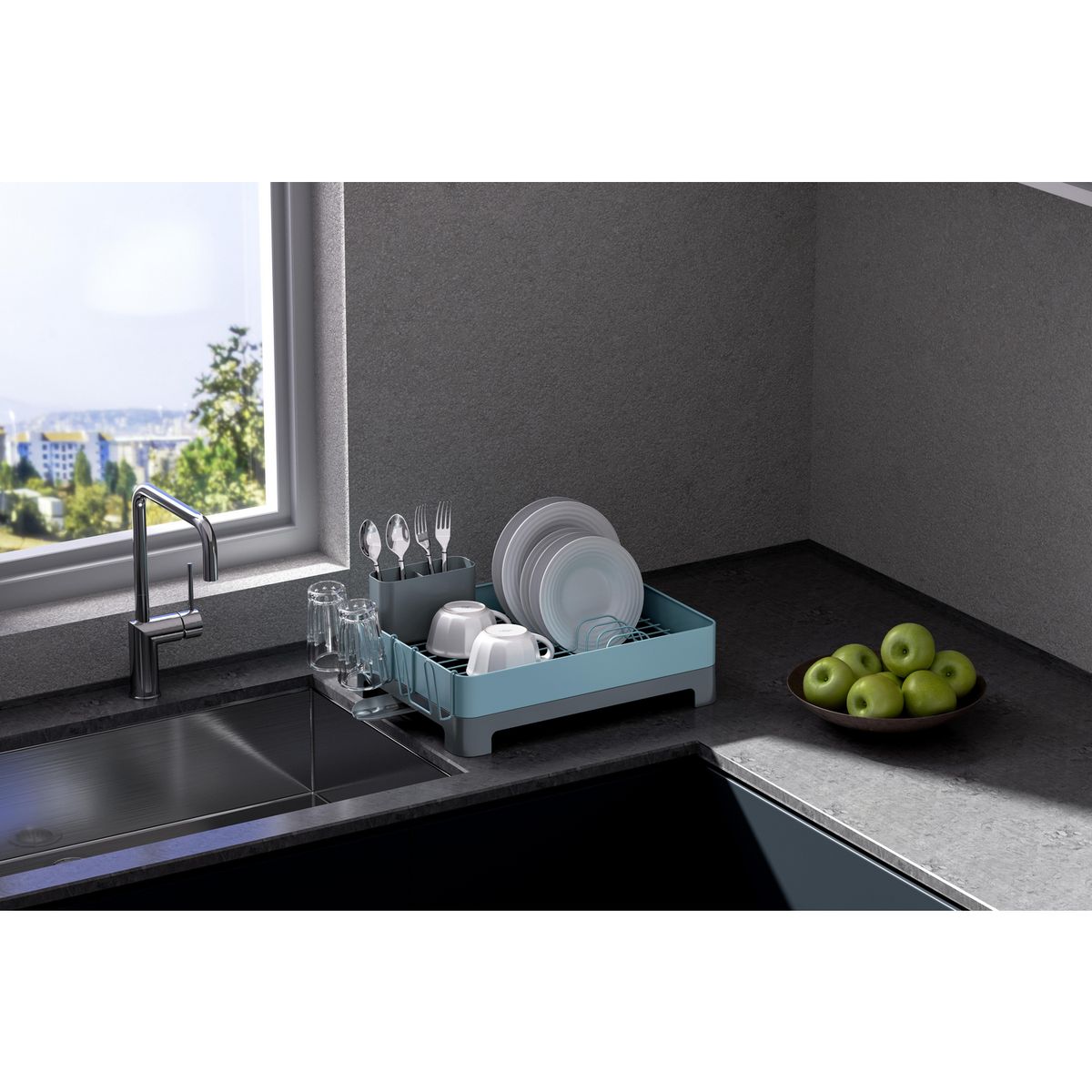 JUST HOME COLLECTION - Secaplato Azul/Gris