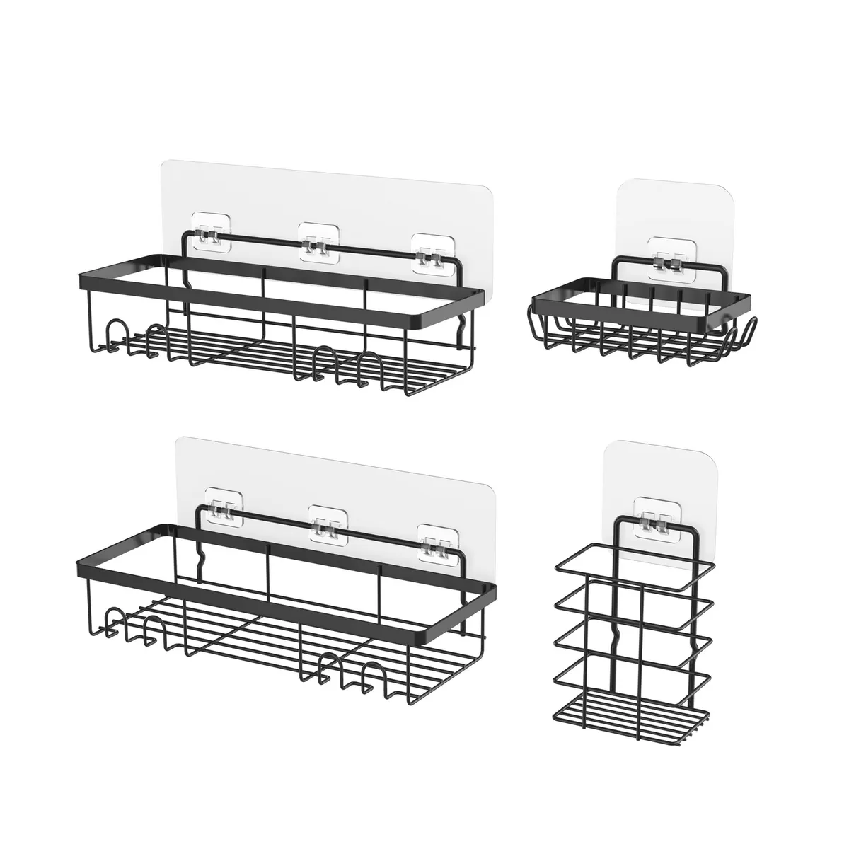 JUST HOME COLLECTION - Setx4 Organizadores de Baño Adhesivos Acero