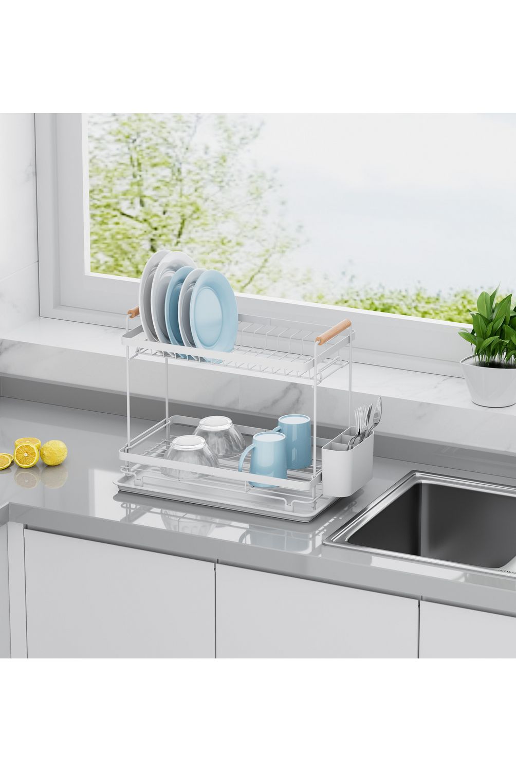 JUST HOME COLLECTION - Secaplato 2 Niveles Blanco