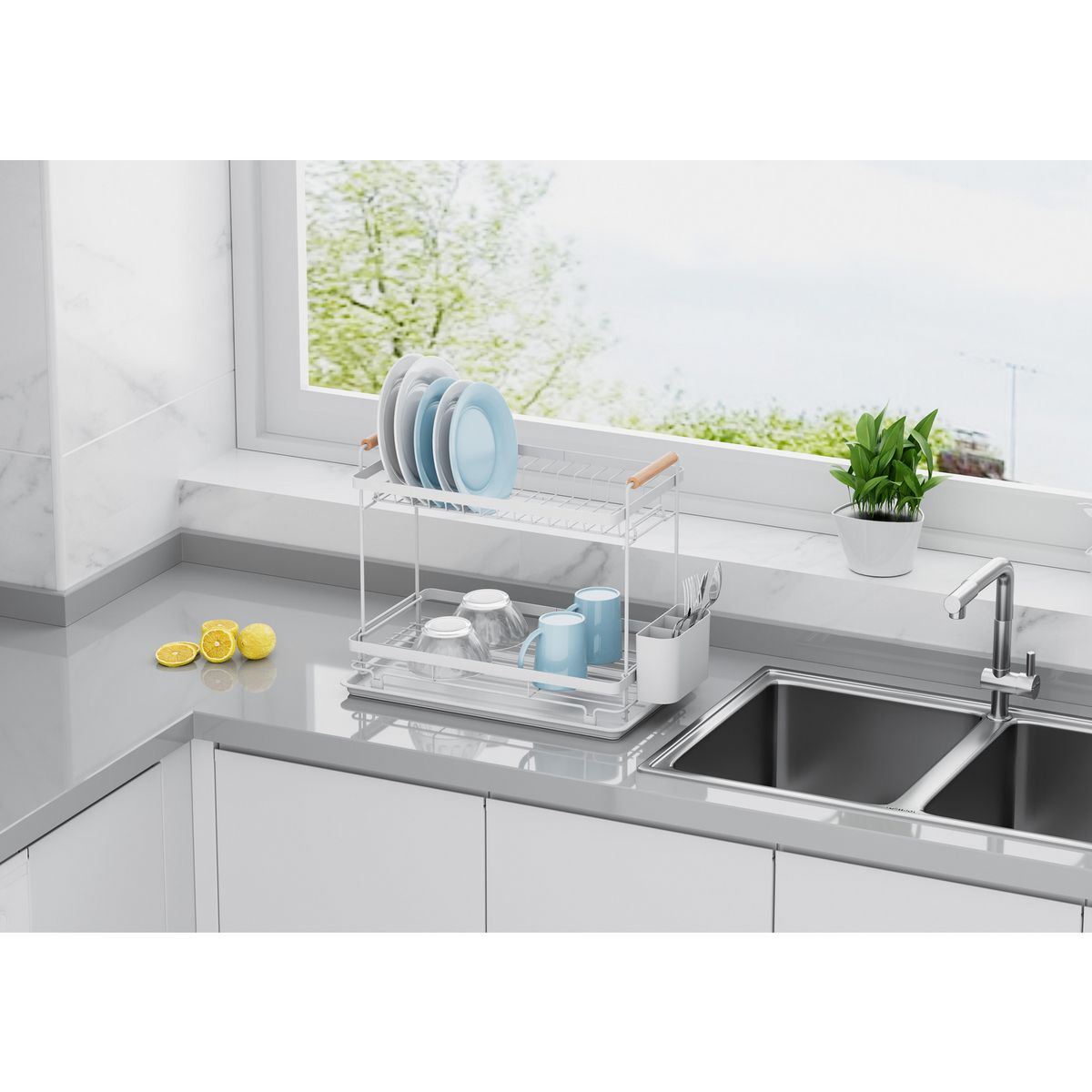 JUST HOME COLLECTION - Secaplato 2 Niveles Blanco