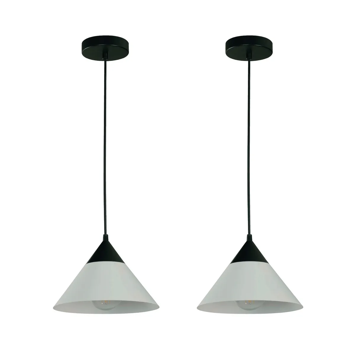 JUST HOME COLLECTION - Pack 2 Lámparas Colgantes René Negro 1L E27