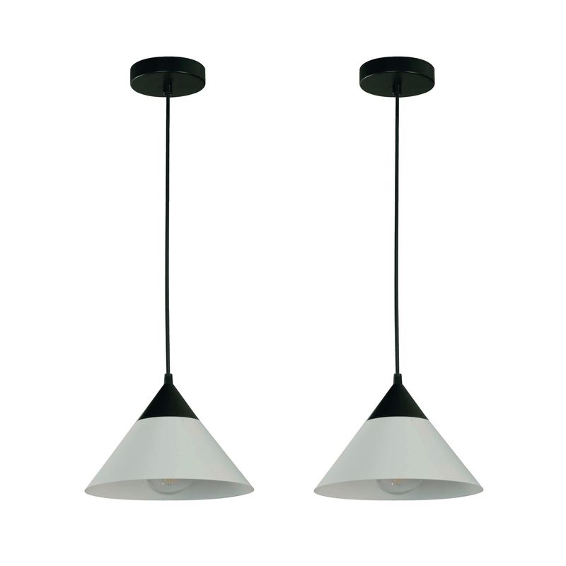 JUST HOME COLLECTION - Pack 2 Lámparas Colgantes René Negro 1L E27
