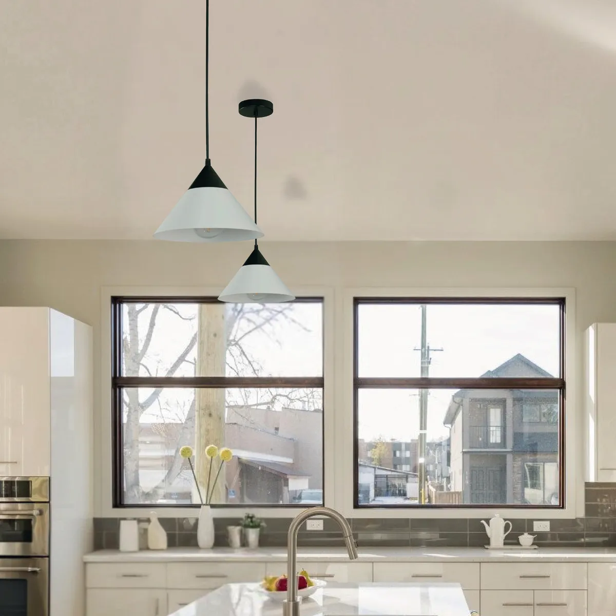 JUST HOME COLLECTION - Pack 2 Lámparas Colgantes René Negro 1L E27