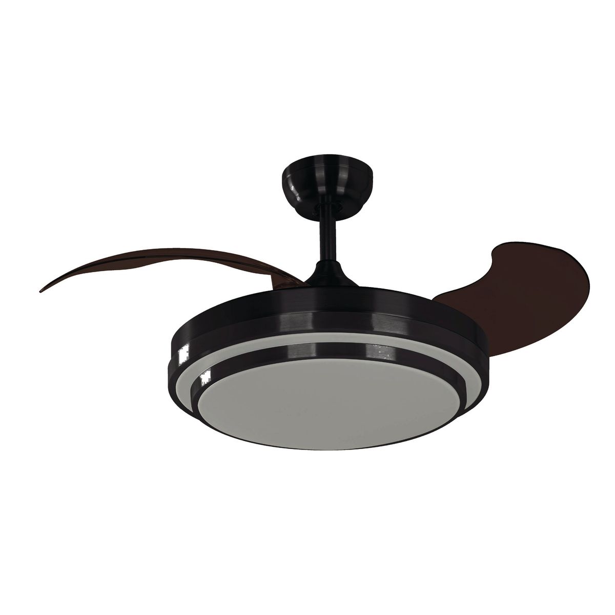 JUST HOME COLLECTION - Ventilador de Techo con Luz LED Plegable Negro