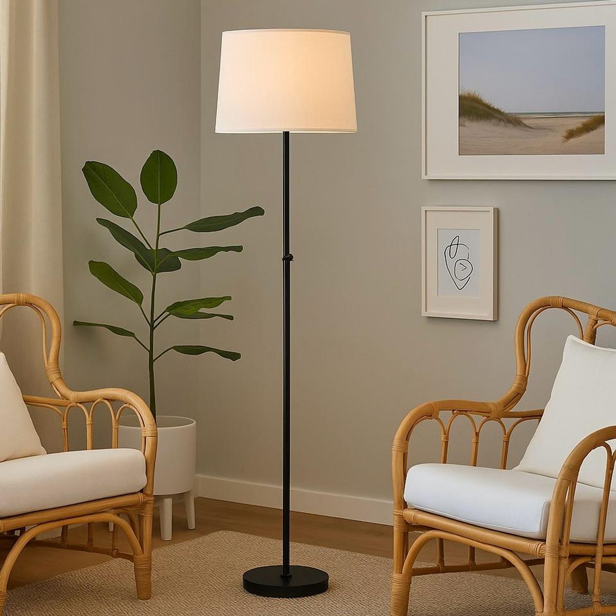 JUST HOME COLLECTION - Lámpara de Pie Senor Negro 1L E27