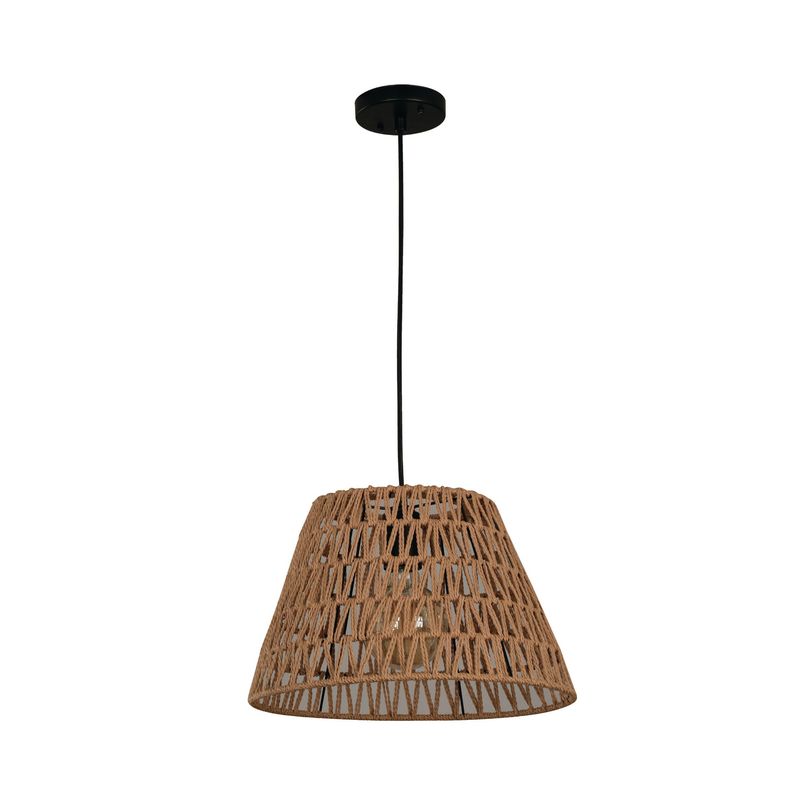 JUST HOME COLLECTION - Lámpara Colgante Ratán/Negro 1L E27