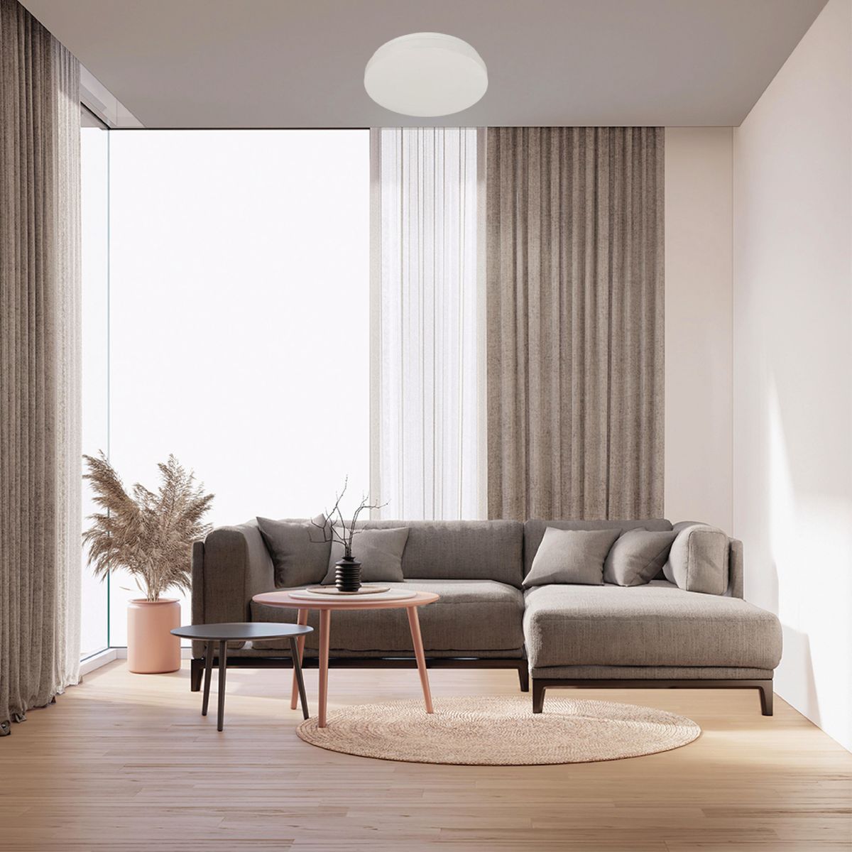 JUST HOME COLLECTION - Set de 2 Plafones LED Blanco 18W 25cm