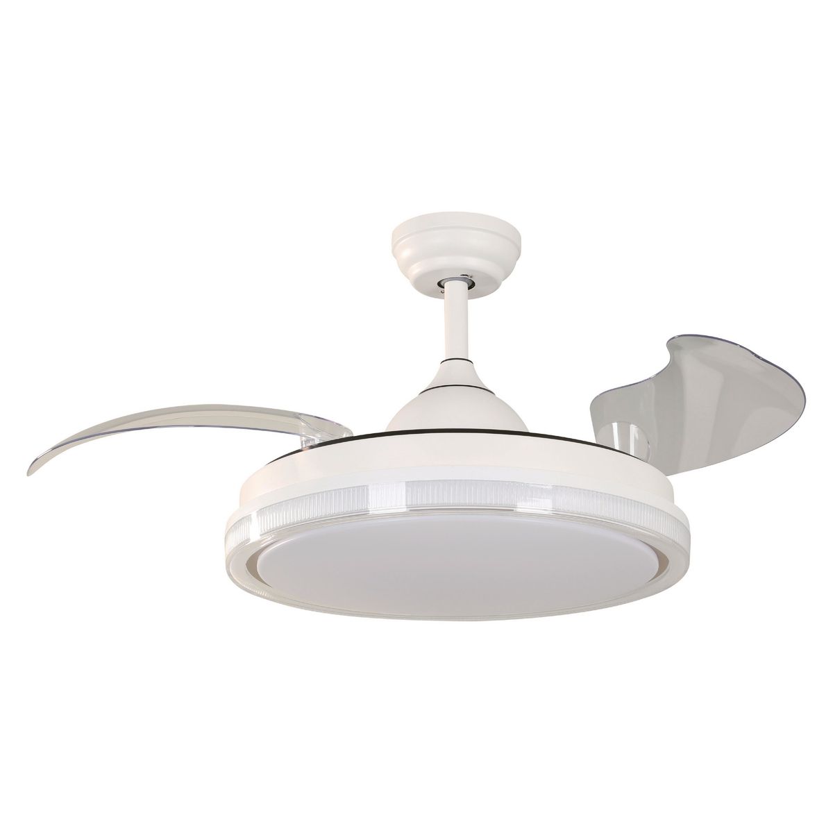 JUST HOME COLLECTION - Ventilador de Techo con Luz LED Plegable Blanco