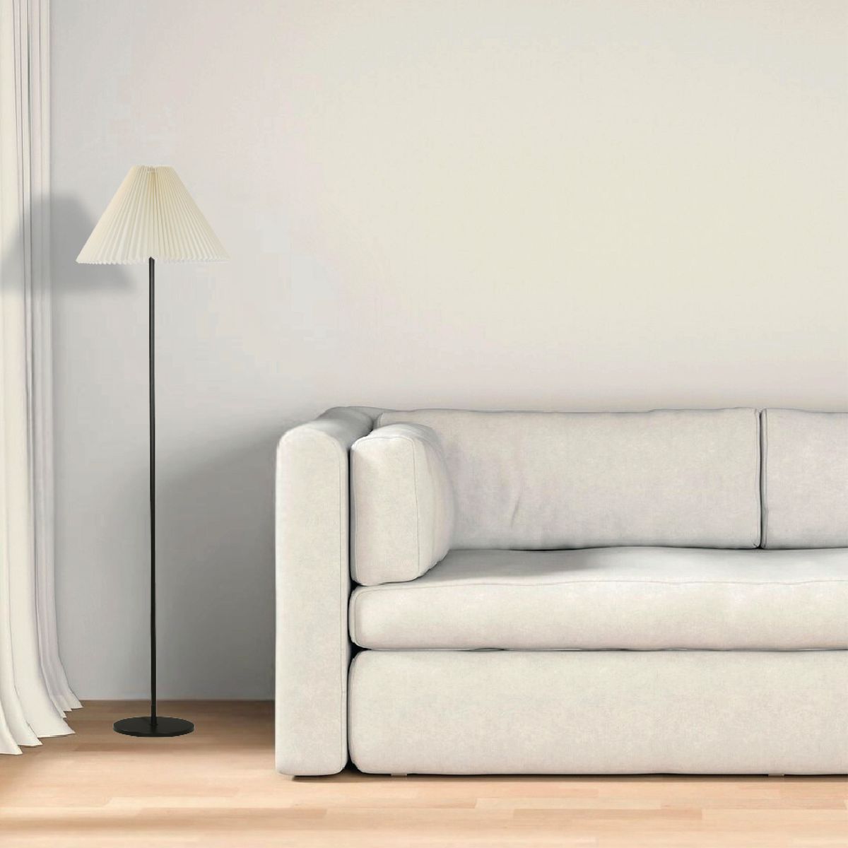 JUST HOME COLLECTION - Lámpara de Pie Cortez Negro 10 W 41.5x158 cm