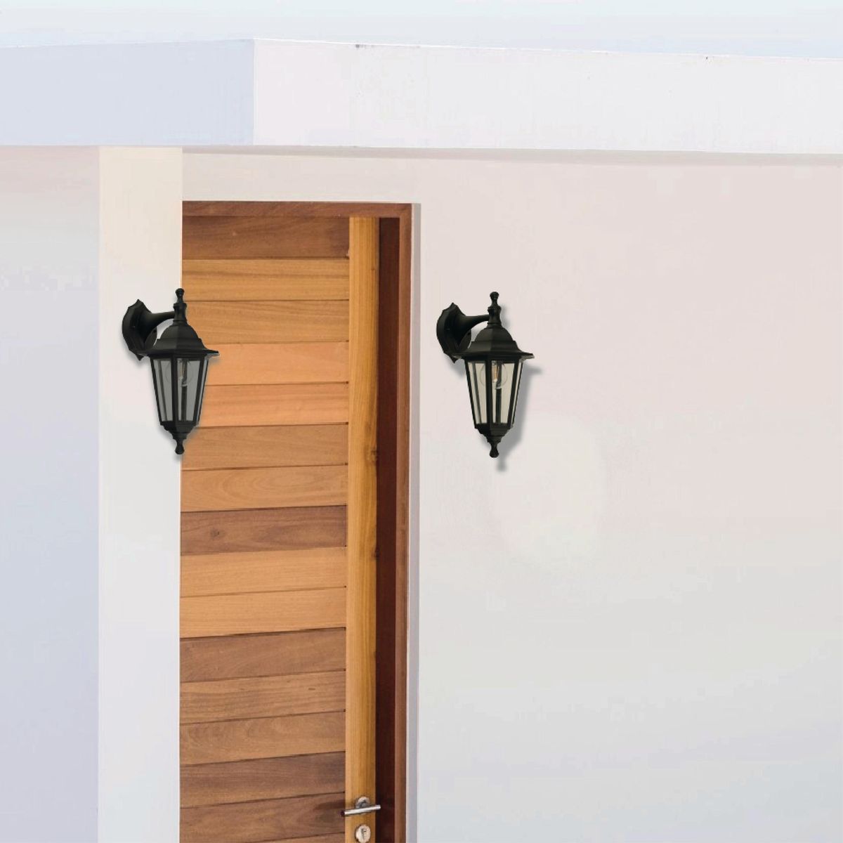 JUST HOME COLLECTION - Pack 2 Faroles de Muro Negro 1L E27