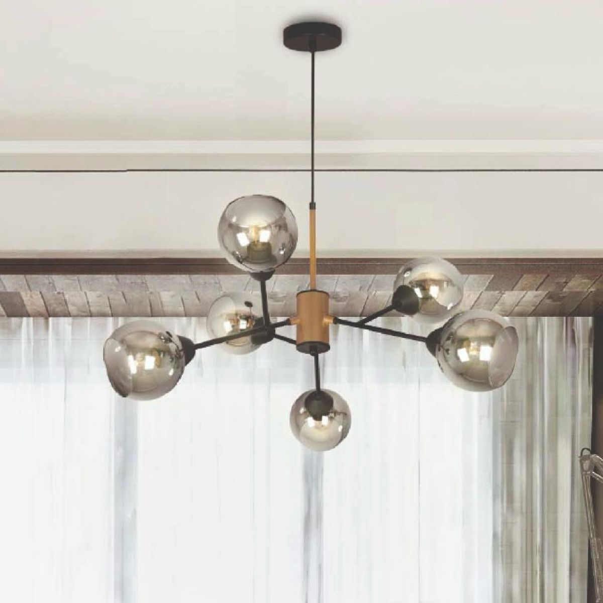 JUST HOME COLLECTION - Lámpara Colgante Paul Negro 6L E27