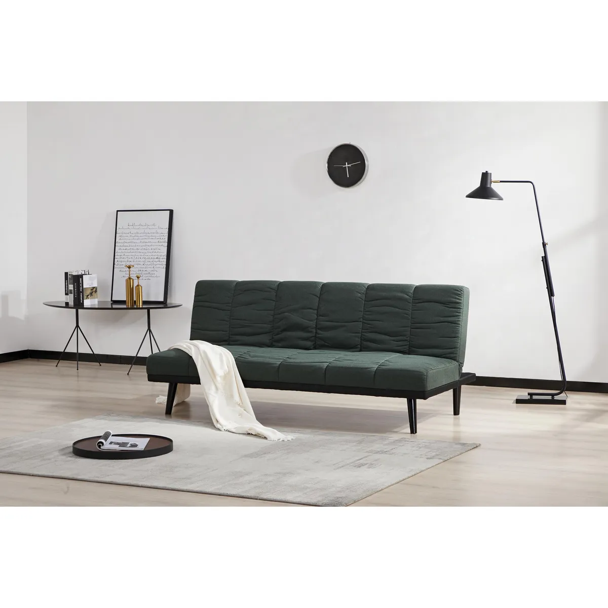 JUST HOME COLLECTION - Sofá cama Futón Emma Verde 179x78x76 cm