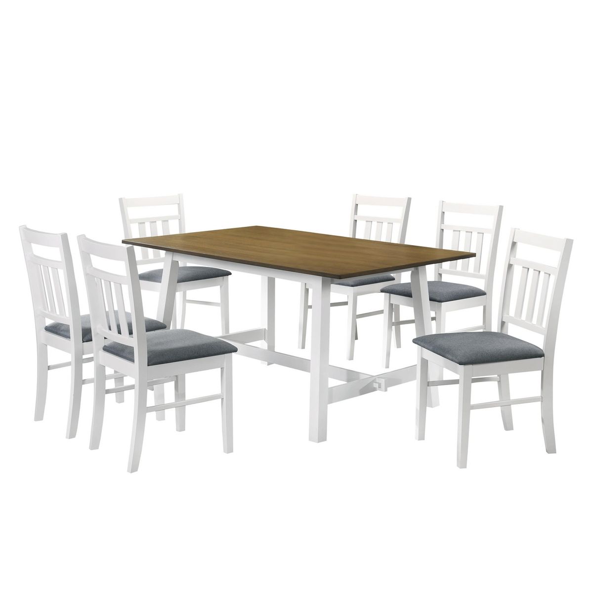 JUST HOME COLLECTION - Juego de Comedor 6 Sillas 150x90x75cm Roble