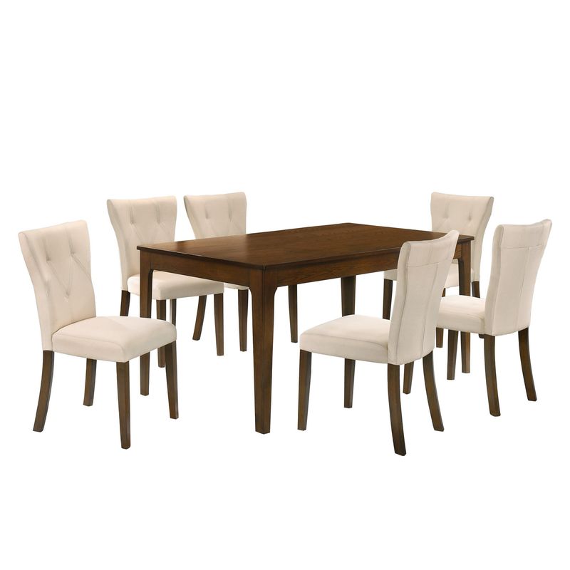 JUST HOME COLLECTION - Juego de Comedor Raceland 6 Sillas 160x90x75,8cm Nogal
