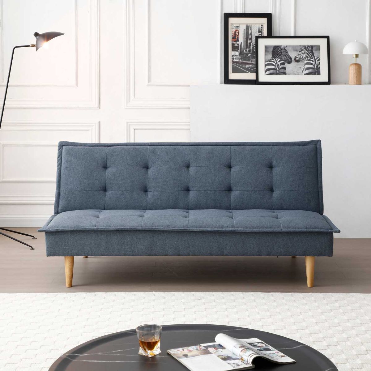 JUST HOME COLLECTION - Futón Magnus Azul 182x102x42cm