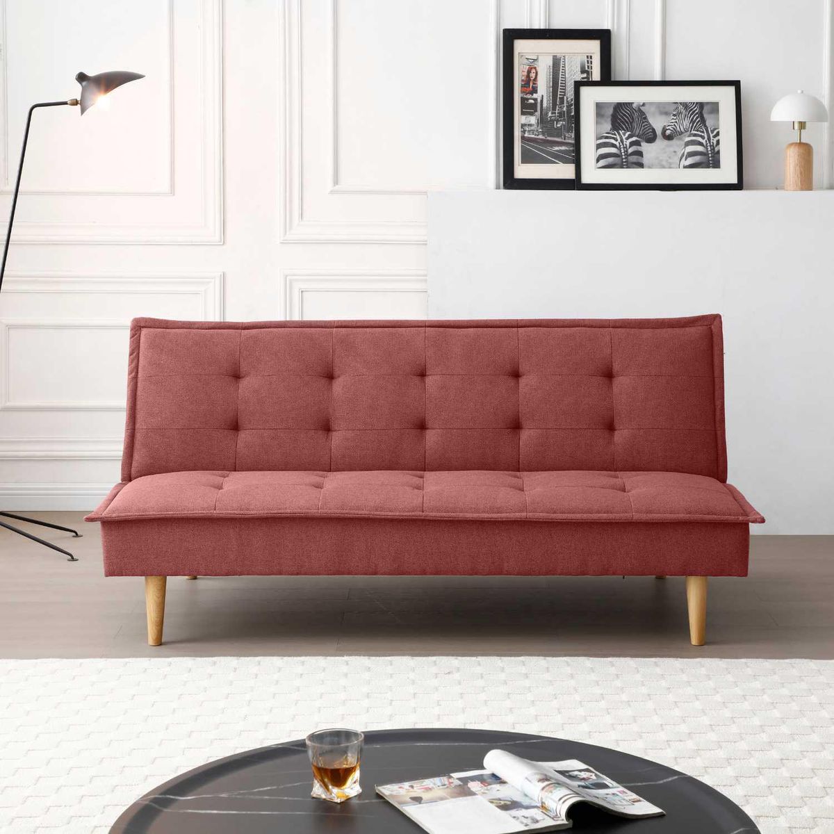 JUST HOME COLLECTION - Futón Magnus Frambuesa 182x102x42