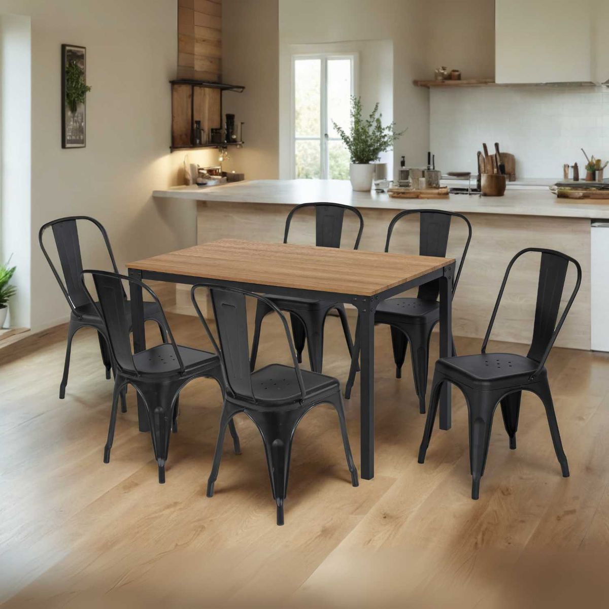 JUST HOME COLLECTION - Juego de Comedor 6 Personas Toolix