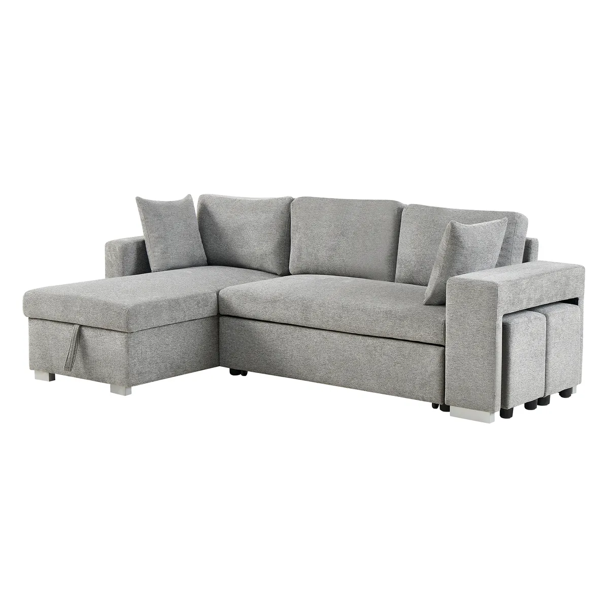 JUST HOME COLLECTION - Sofá Cama Corner 3 Cuerpos Felipe 238x85x147cm Gris