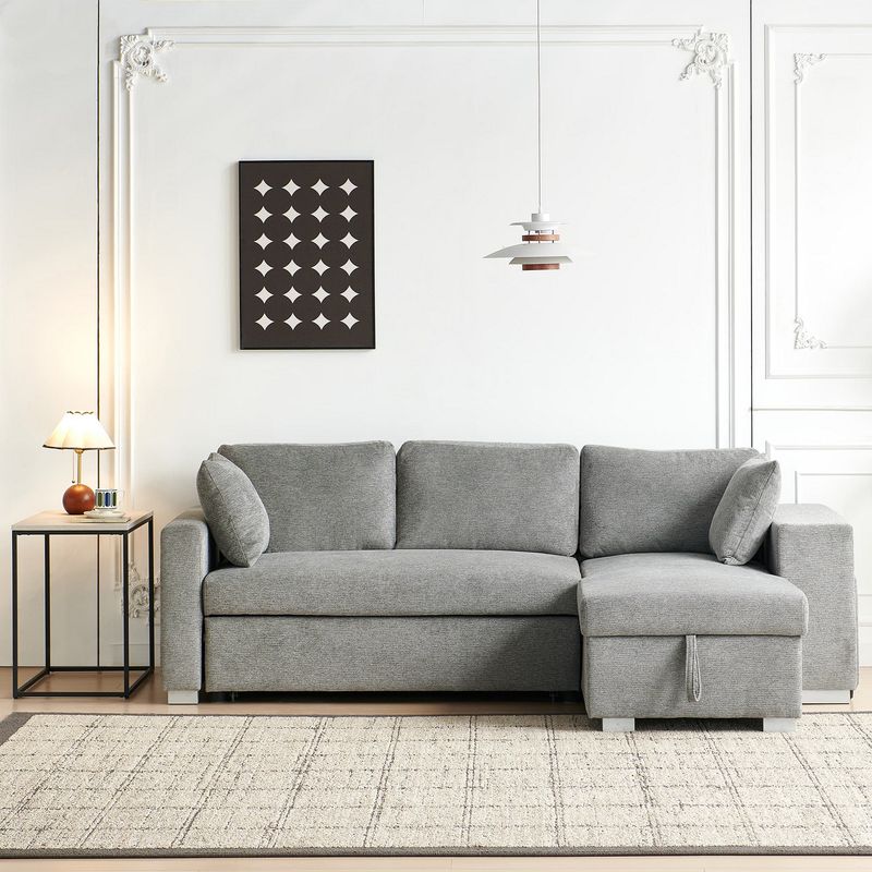 JUST HOME COLLECTION - Sofá Cama Corner 3 Cuerpos Felipe 238x85x147cm Gris