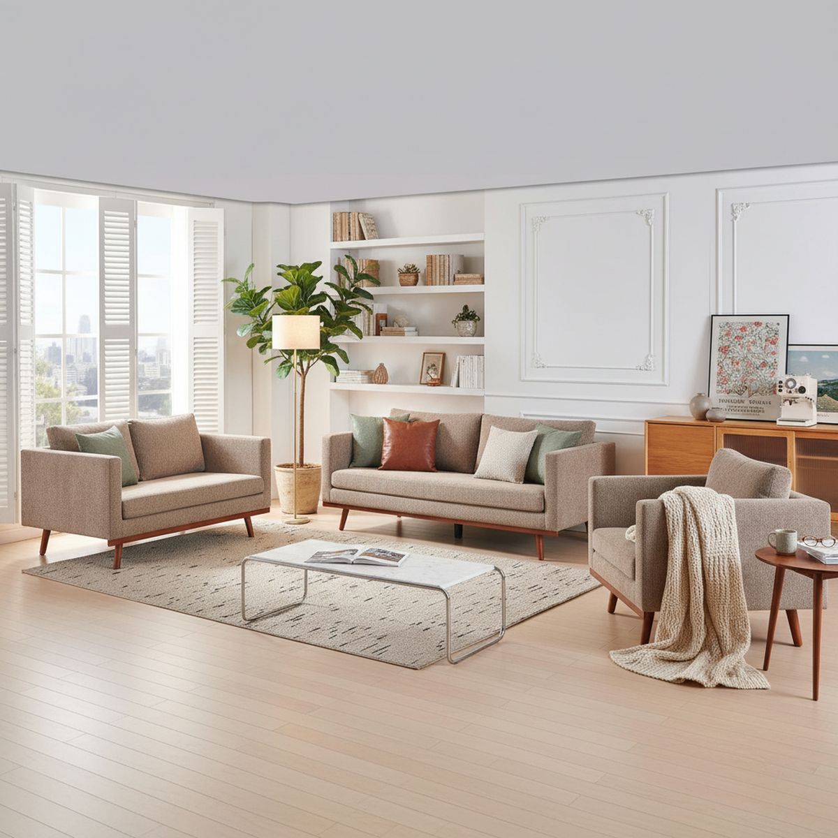 JUST HOME COLLECTION - Juego de Sala 3-2-1 Cuerpos Heidi