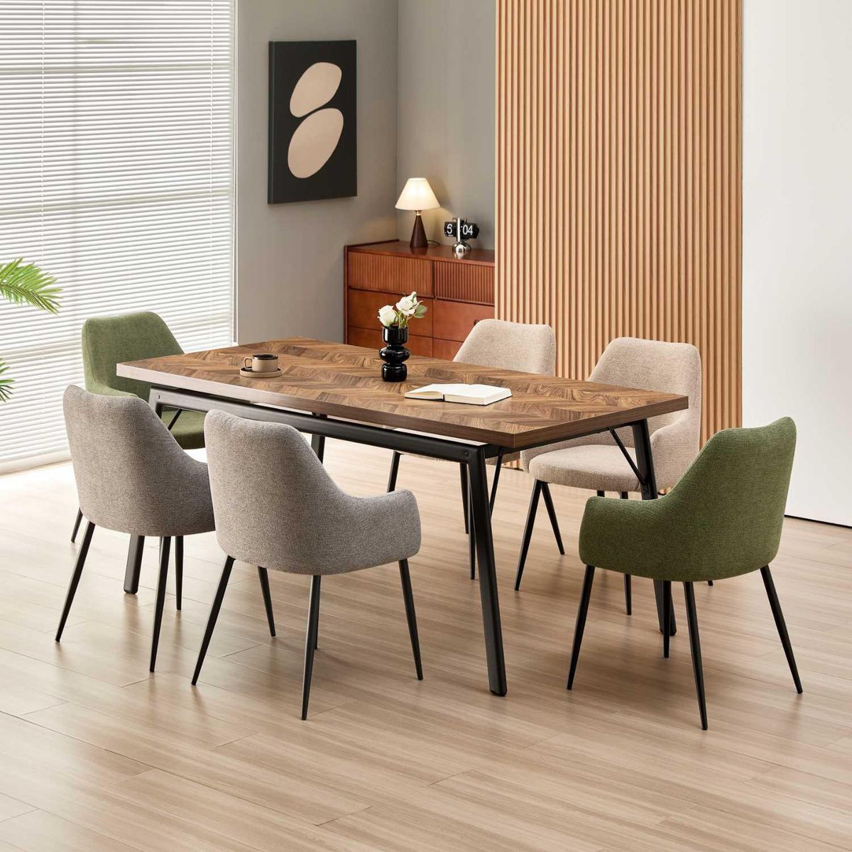 JUST HOME COLLECTION - Juego de Comedor 6 Sillas Campania