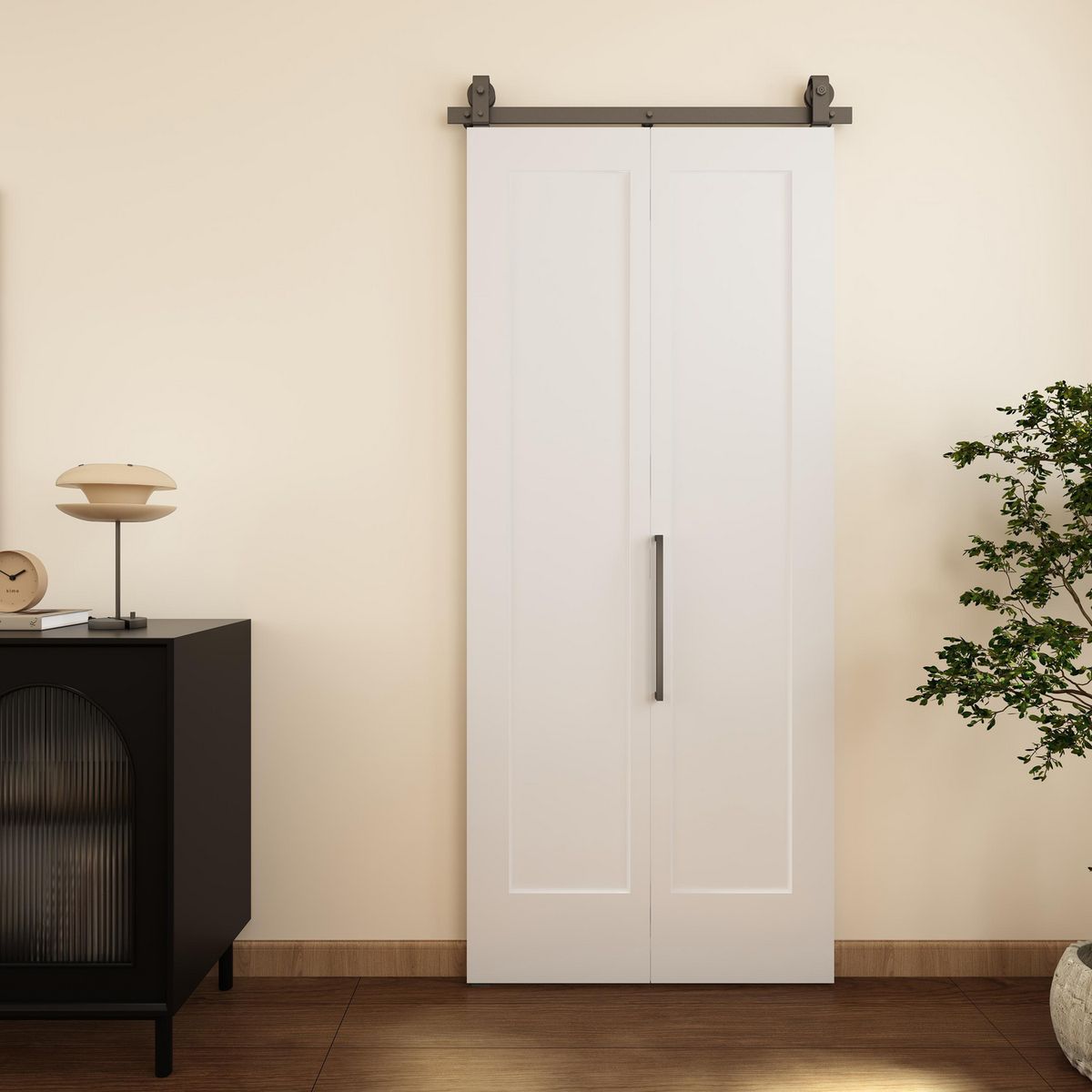 HOLZTEK - Puerta Corrediza Doble Blanca