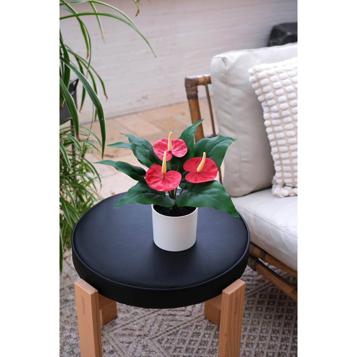 JUST HOME COLLECTION - Planta Artificial Flores Rojas 30cm