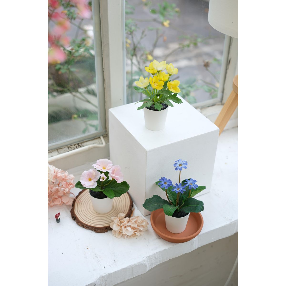 JUST HOME COLLECTION - Set 3 Plantas Artificiales Flor Mix 17cm