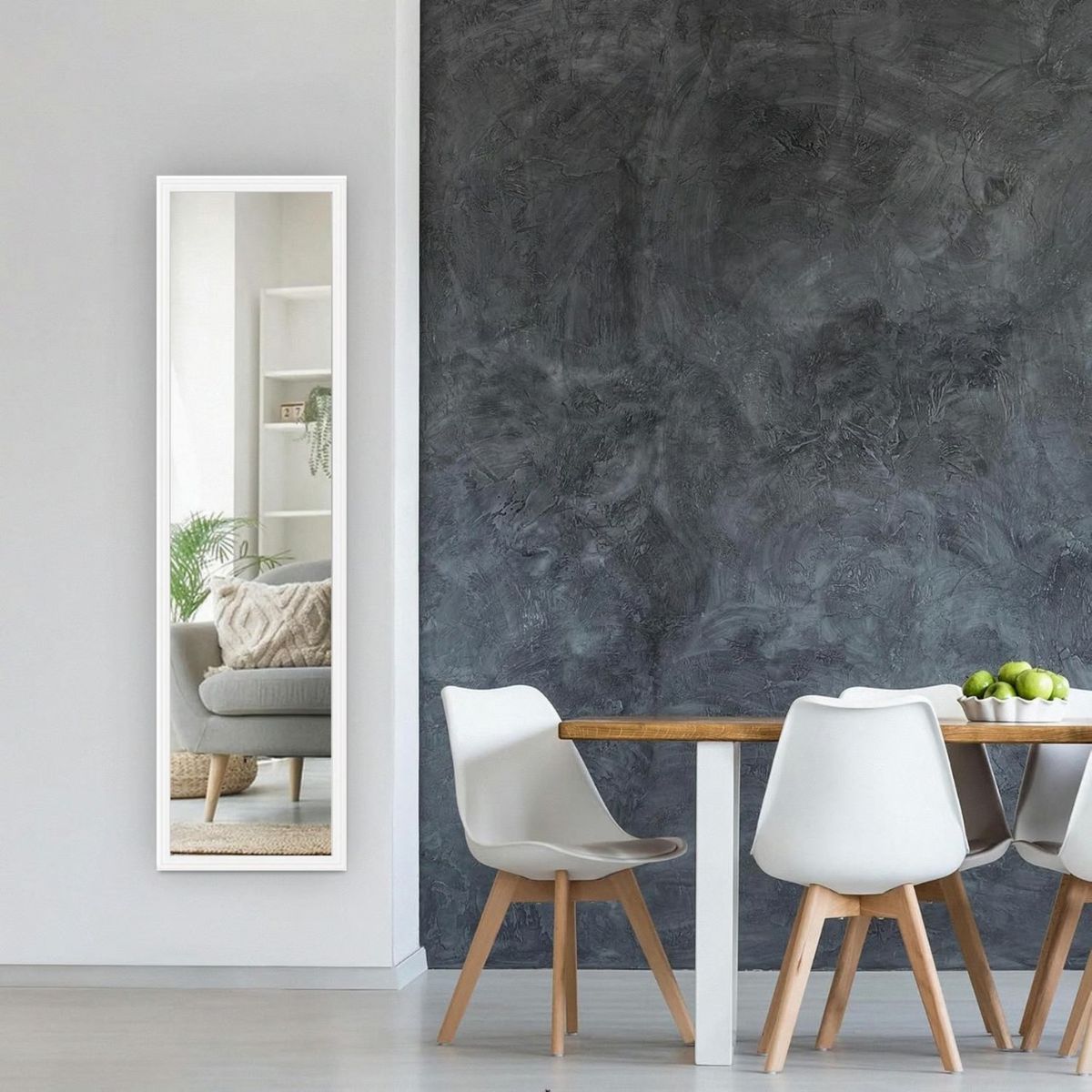 CASA BONITA - Espejo Decorativo Blanco 30x120cm