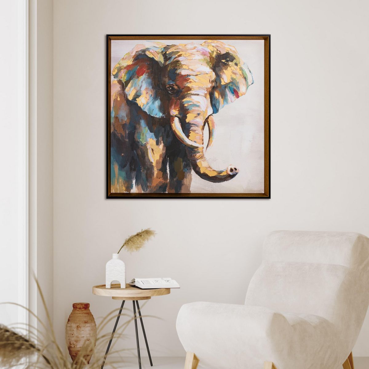 JUST HOME COLLECTION - Cuadro Fauna Elefante 60x60cm