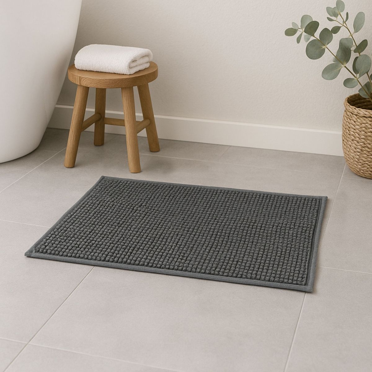 JUST HOME COLLECTION - Set 2 Pisos de Baños Gris 40x60cm