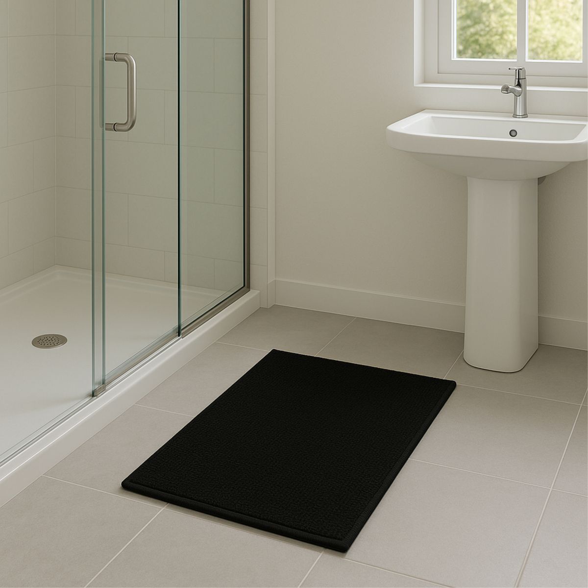 JUST HOME COLLECTION - Set 2 Pisos de Baño Negro 40x60cm