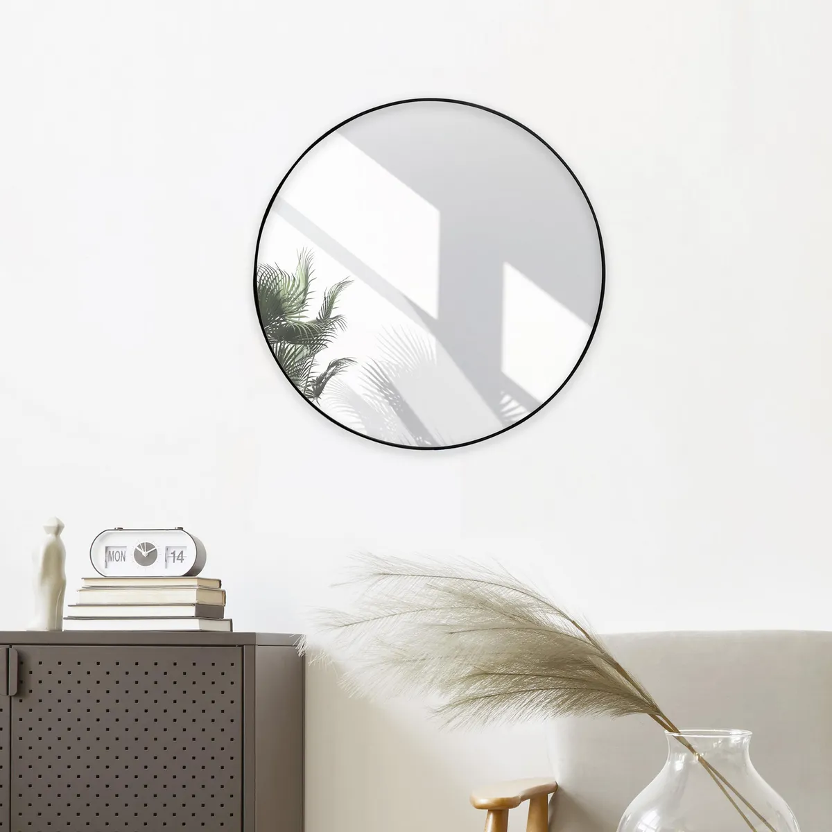 JUST HOME COLLECTION - Espejo Redondo Negro 120cm