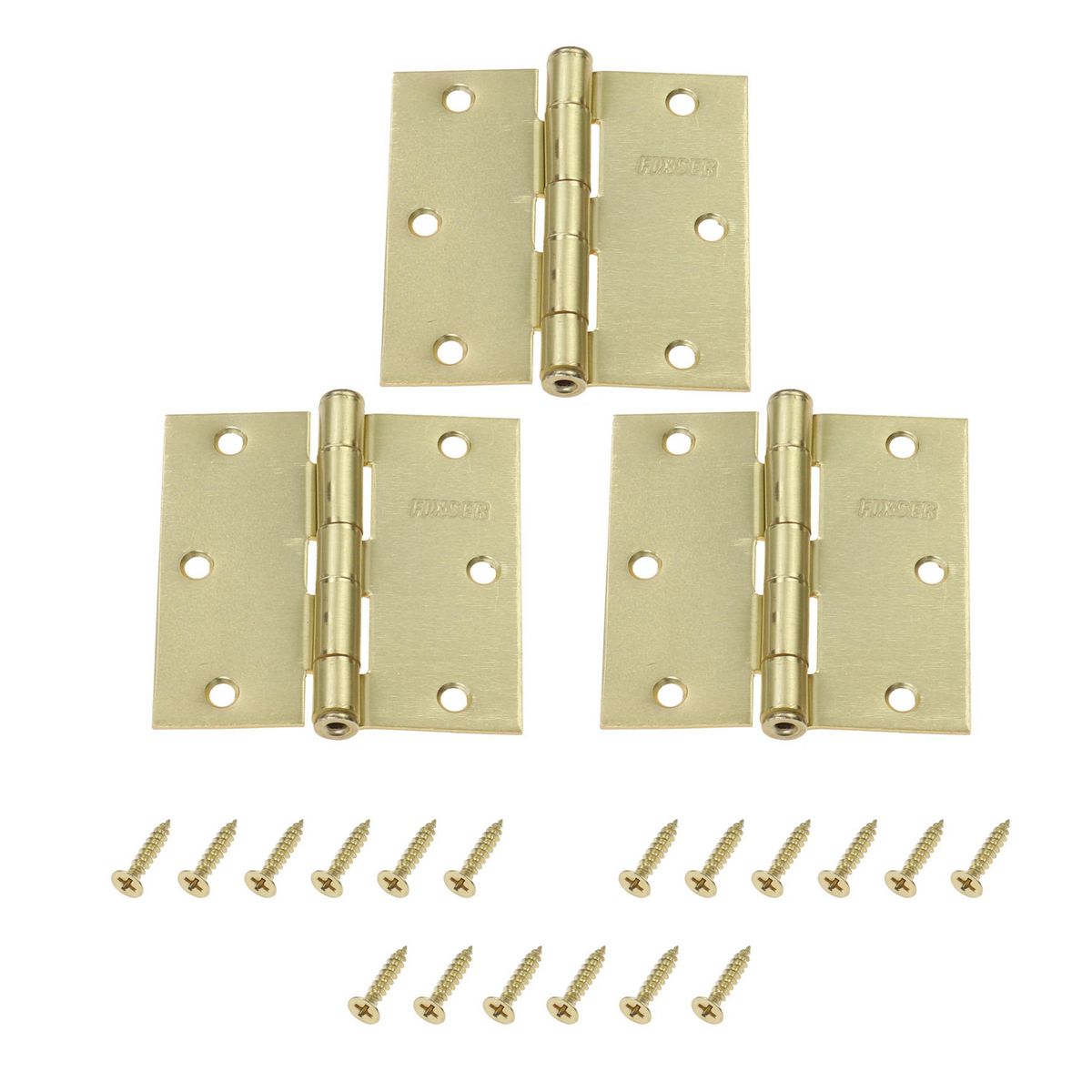 FIXSER - Pack de 3 Bisagras Bronce 3x3