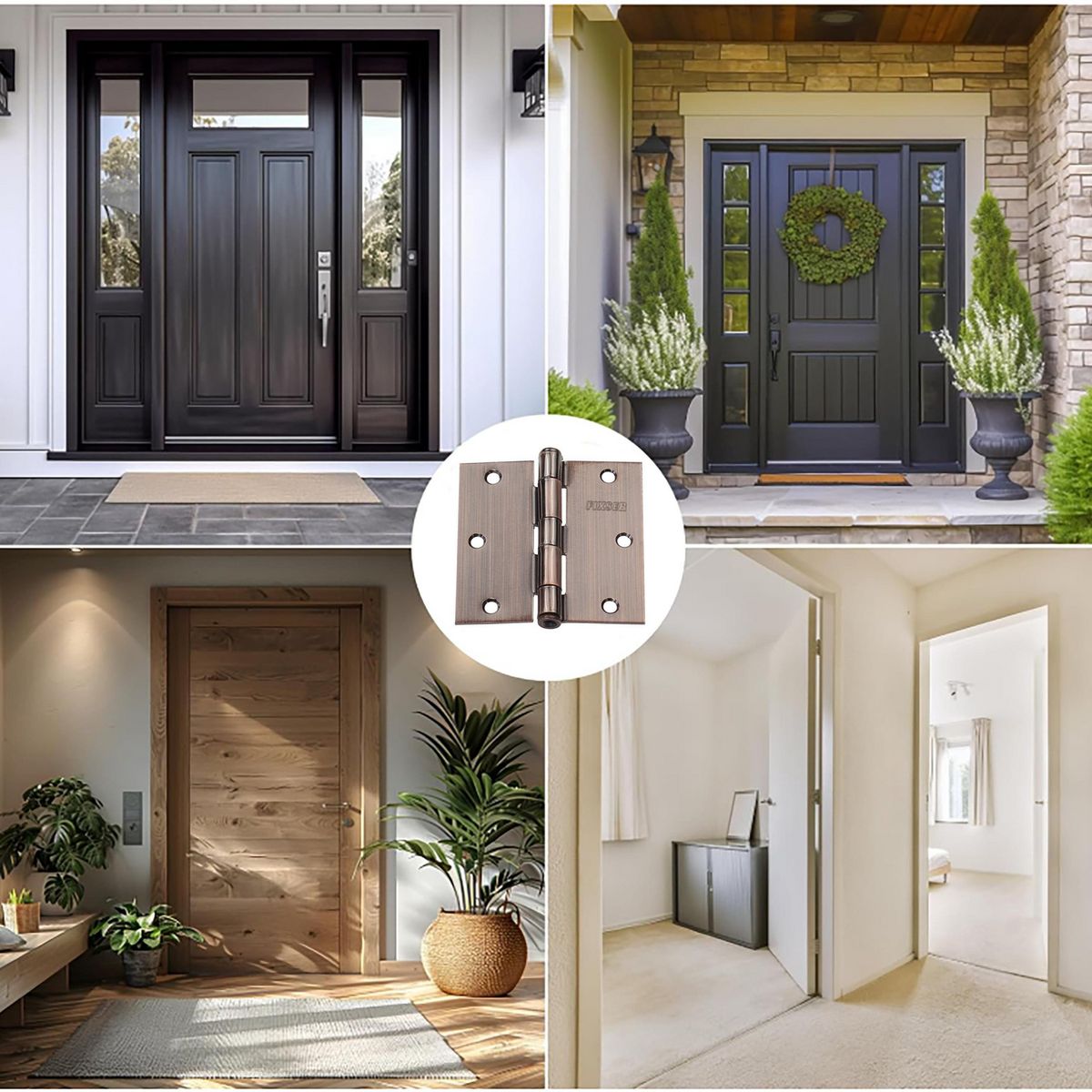 FIXSER - Pack de 3 Bisagras Bronce Antiguo 3x3