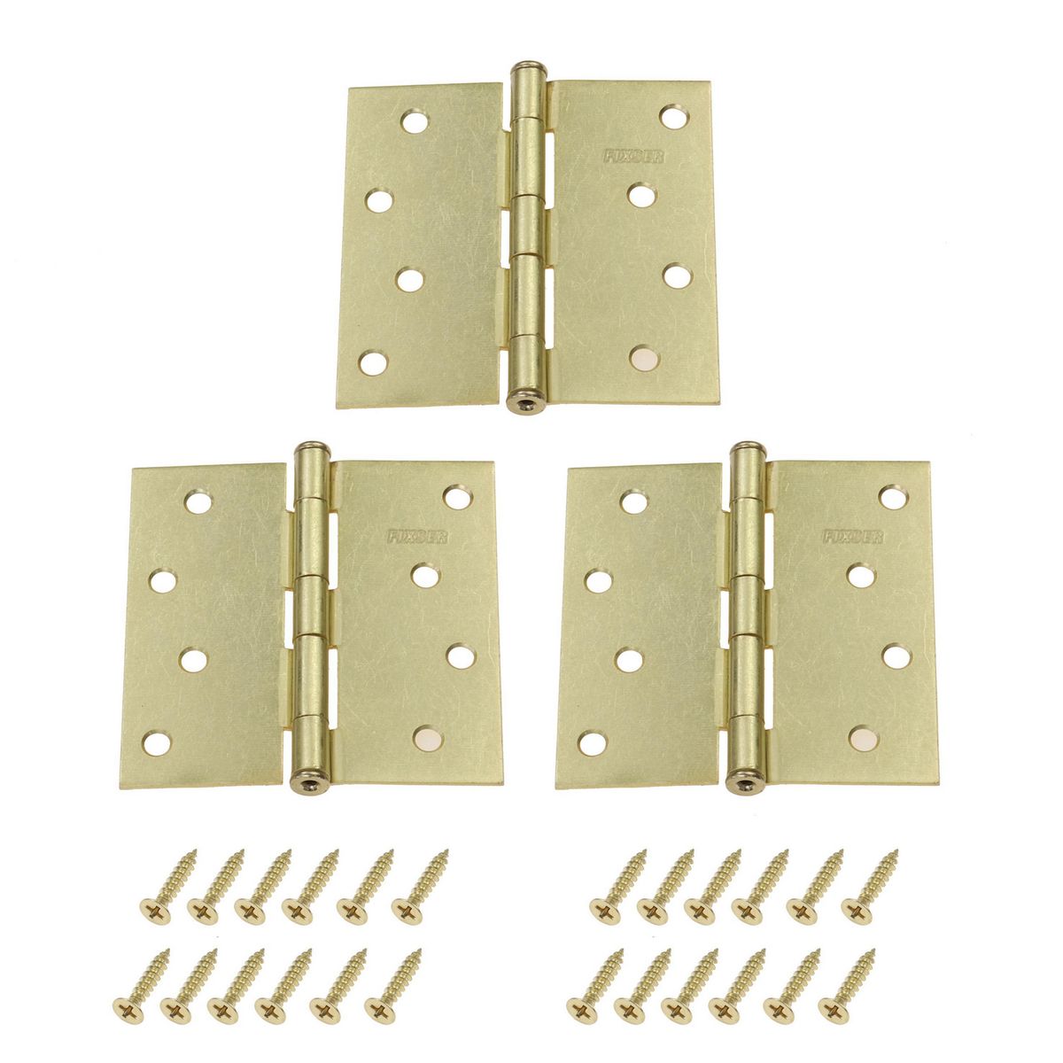 FIXSER - Pack de 3 Bisagras Bronce 4x4