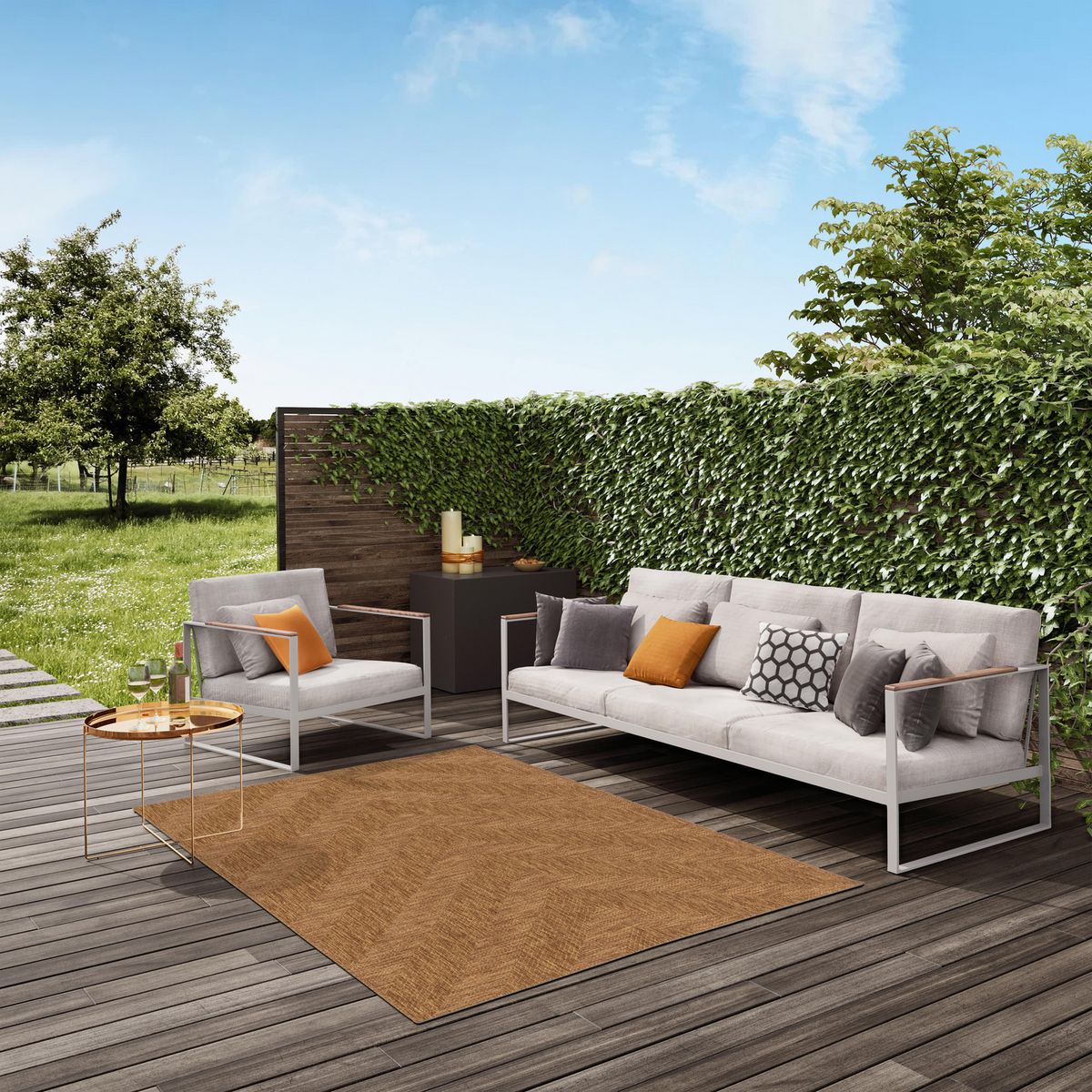 JUST HOME COLLECTION - Alfombra Jack 160x230 cm Café