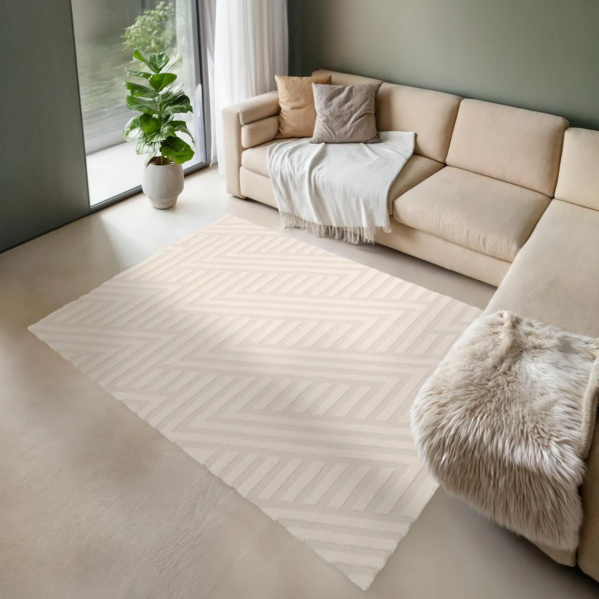 JUST HOME COLLECTION - Alfombra Cocoon 160X230 Cm Blanco