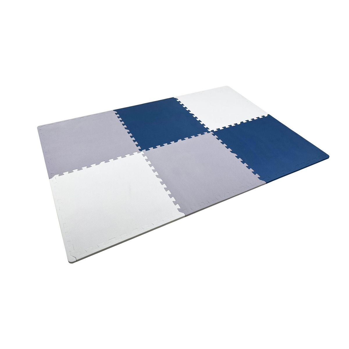 JUST HOME COLLECTION - Piso de Goma Cuadrado Eva Azul 6 Piezas 61x61cm