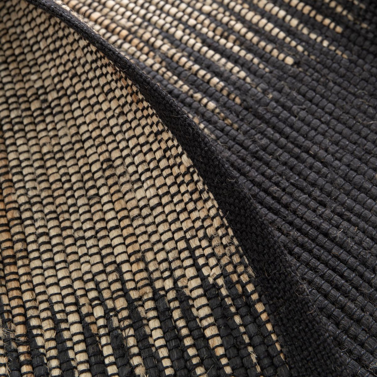 JUST HOME COLLECTION - Alfombra Poona Raya 160x230 cm Natural y Negro