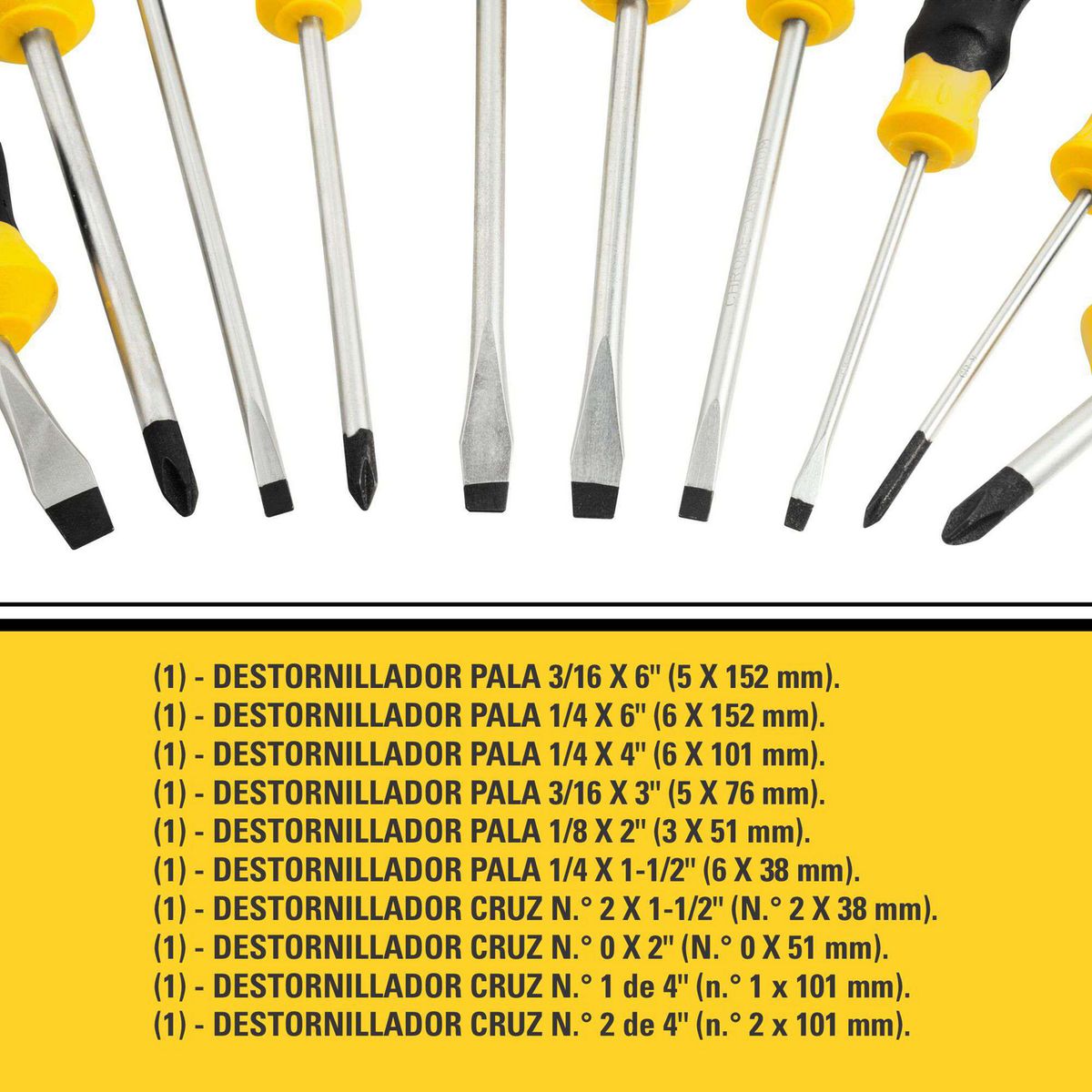 STANLEY - Set de Destornilladores 10 Piezas