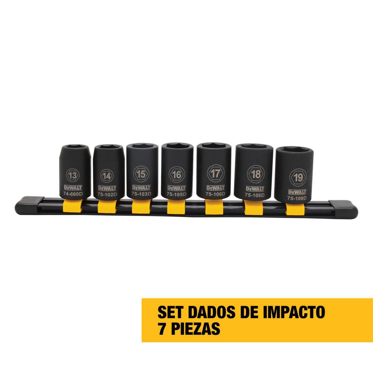 Set de Dados de Impacto 7 Piezas, marca DEWALT - Foto Principal